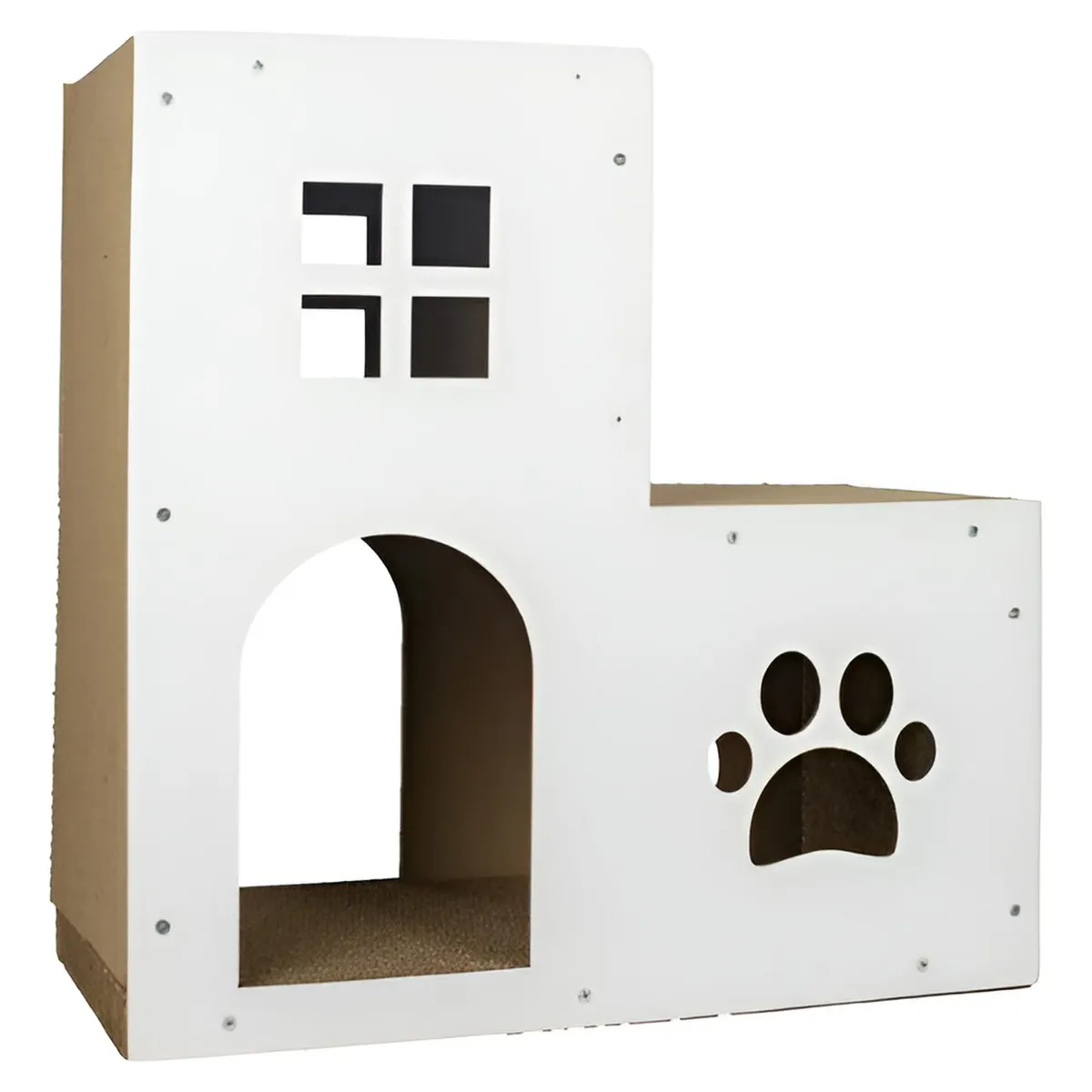 GENERICO - Rascador Casa Gatos Polarita 2 Pisos Rsc045 - Blanco - M