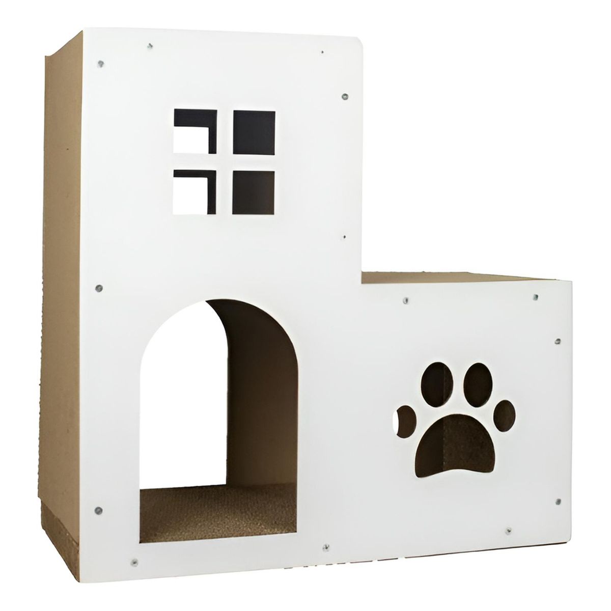 GENERICO - Rascador Casa Gatos Polarita 2 Pisos Rsc045 - Blanco - M