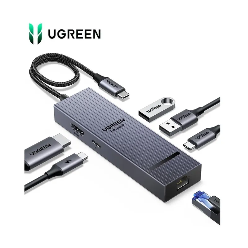 UGREEN - Hub 6 en 1 Revodok Pro USB 3.2 10Gbs RJ45 UGREEN
