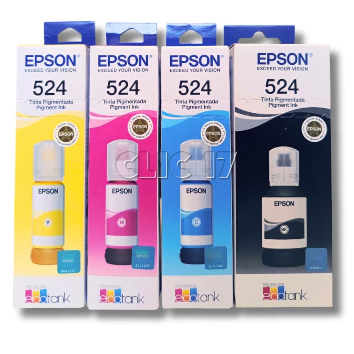 EPSON - Kit Tinta Epson 524 Cyan Magenta Amarillo Negro T524 Original