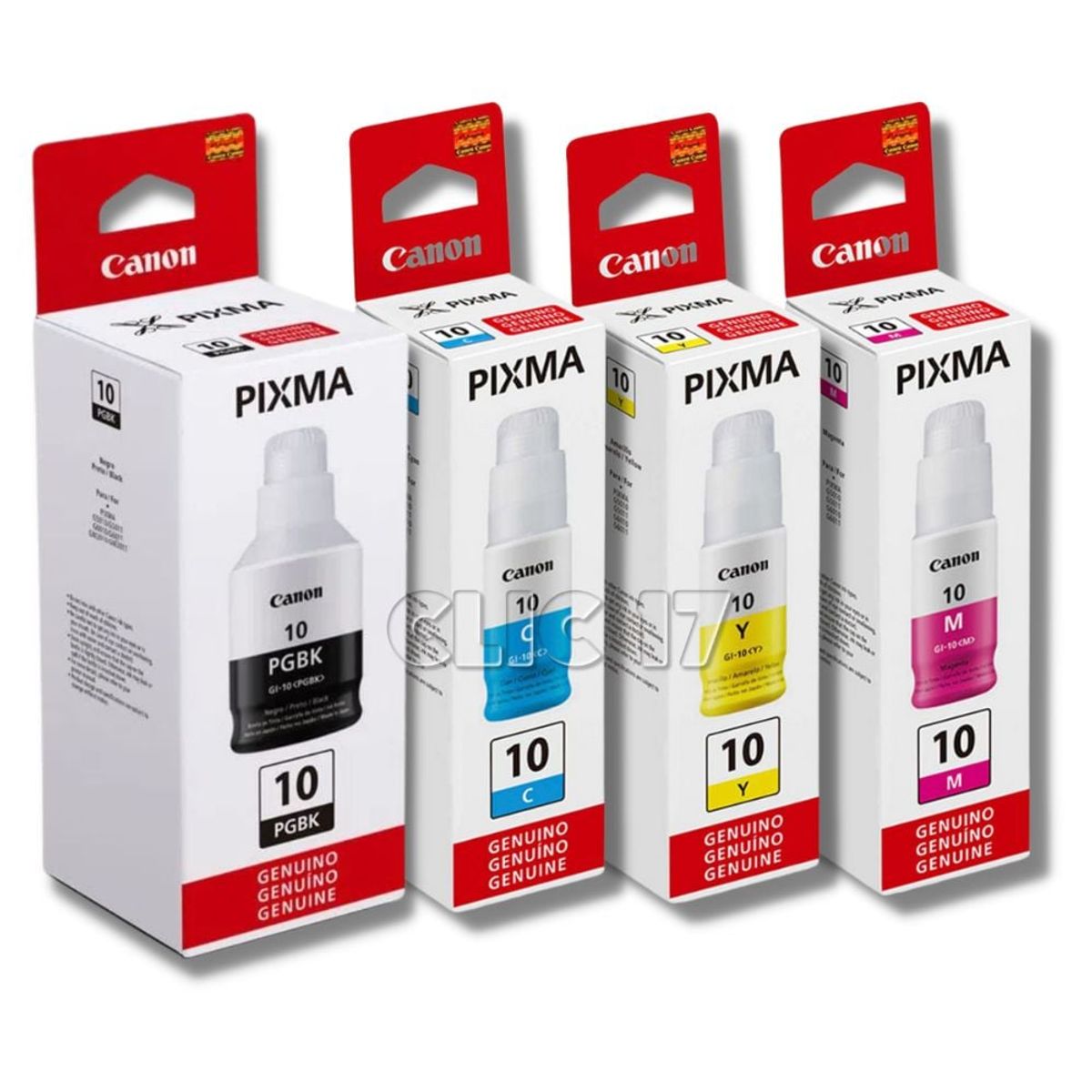 CANON - Kit Tinta Canon 10 Cyan Magenta Amarillo Negro GI-10 PGBK