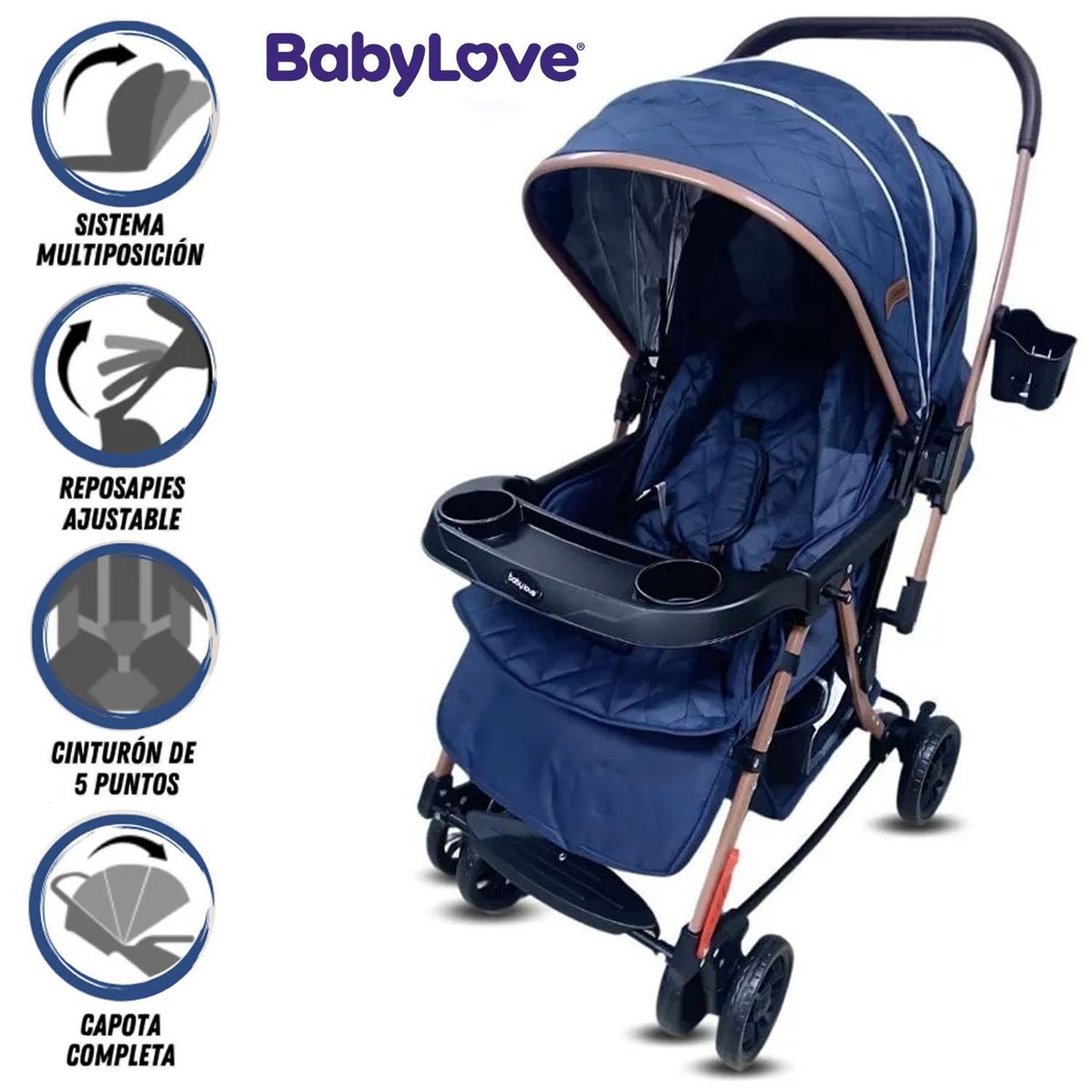 EBABY - Coche Mecedora de Lujo «SEULGI» Blue