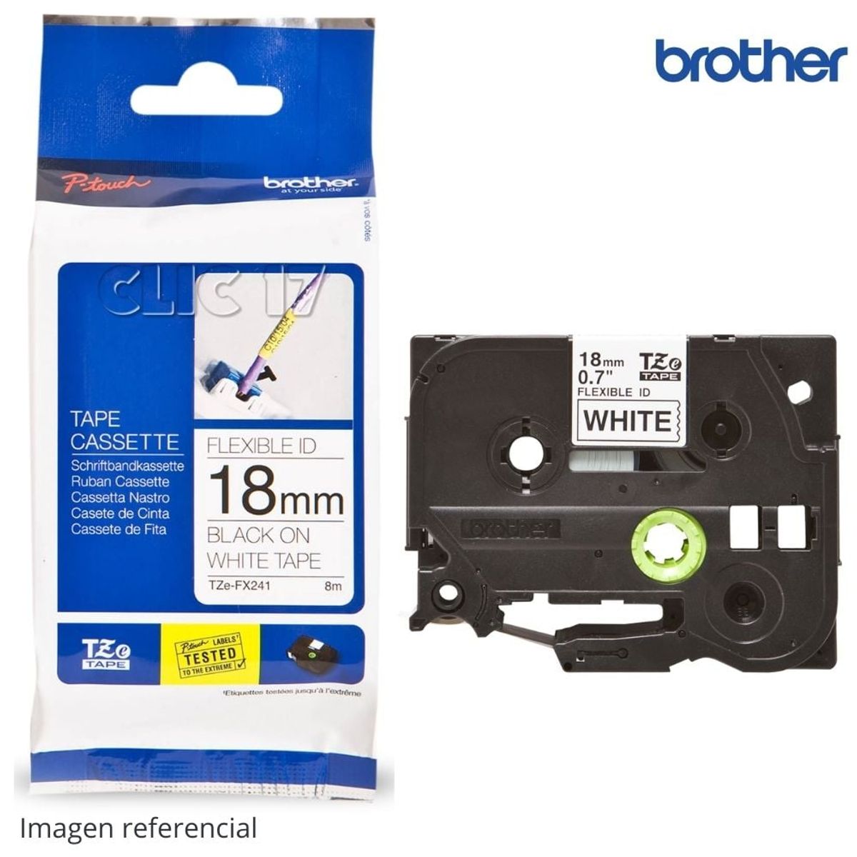 BROTHER - Cinta Brother TZE-FX241 NEGRA SOBRE FONDO BLANCO