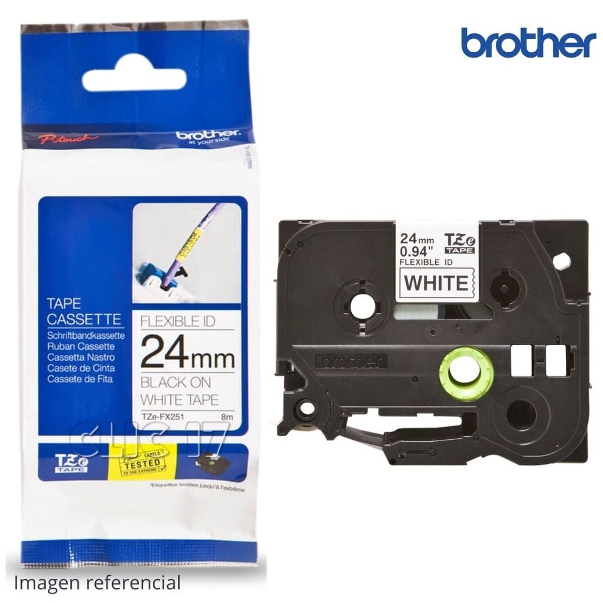 BROTHER - Cinta Brother TZEFX251 NEGRA SOBRE FONDO BLANCO