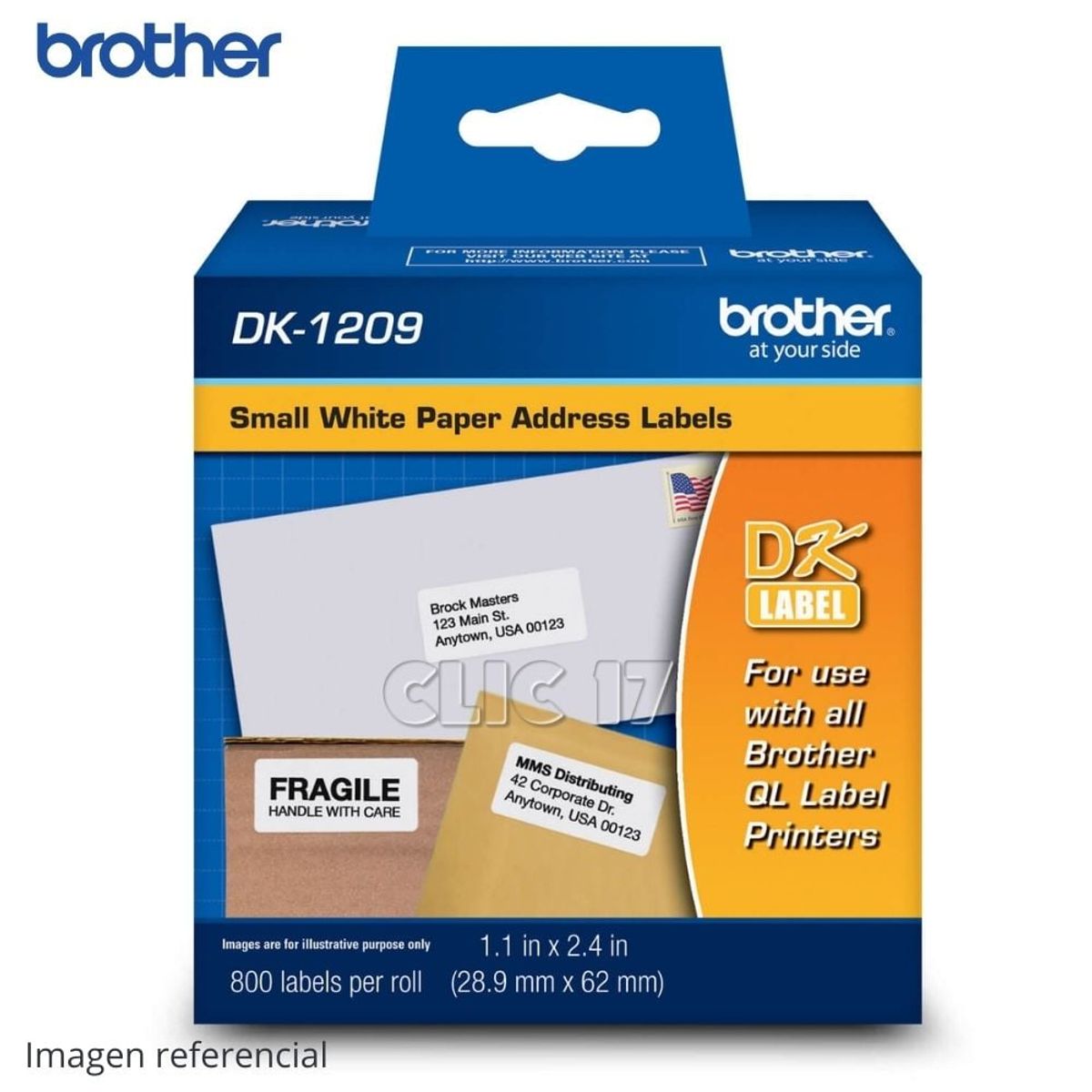 BROTHER - Etiqueta Pequeña de Papel Brother DK-1209 800 etiquetas