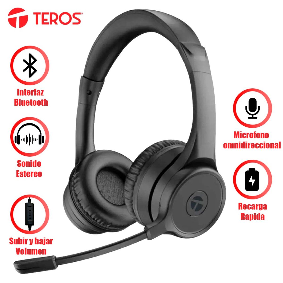 TEROS - Audífono Inalámbrico TEROS TE-8035N - NEGRO