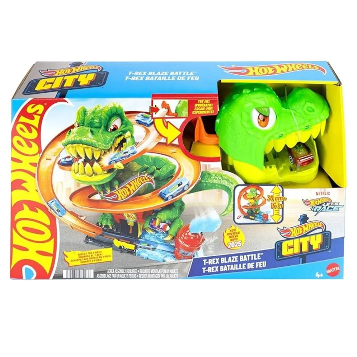 HOT WHEELS - Hot Wheels City T-Rex Vs Estación De Bomberos