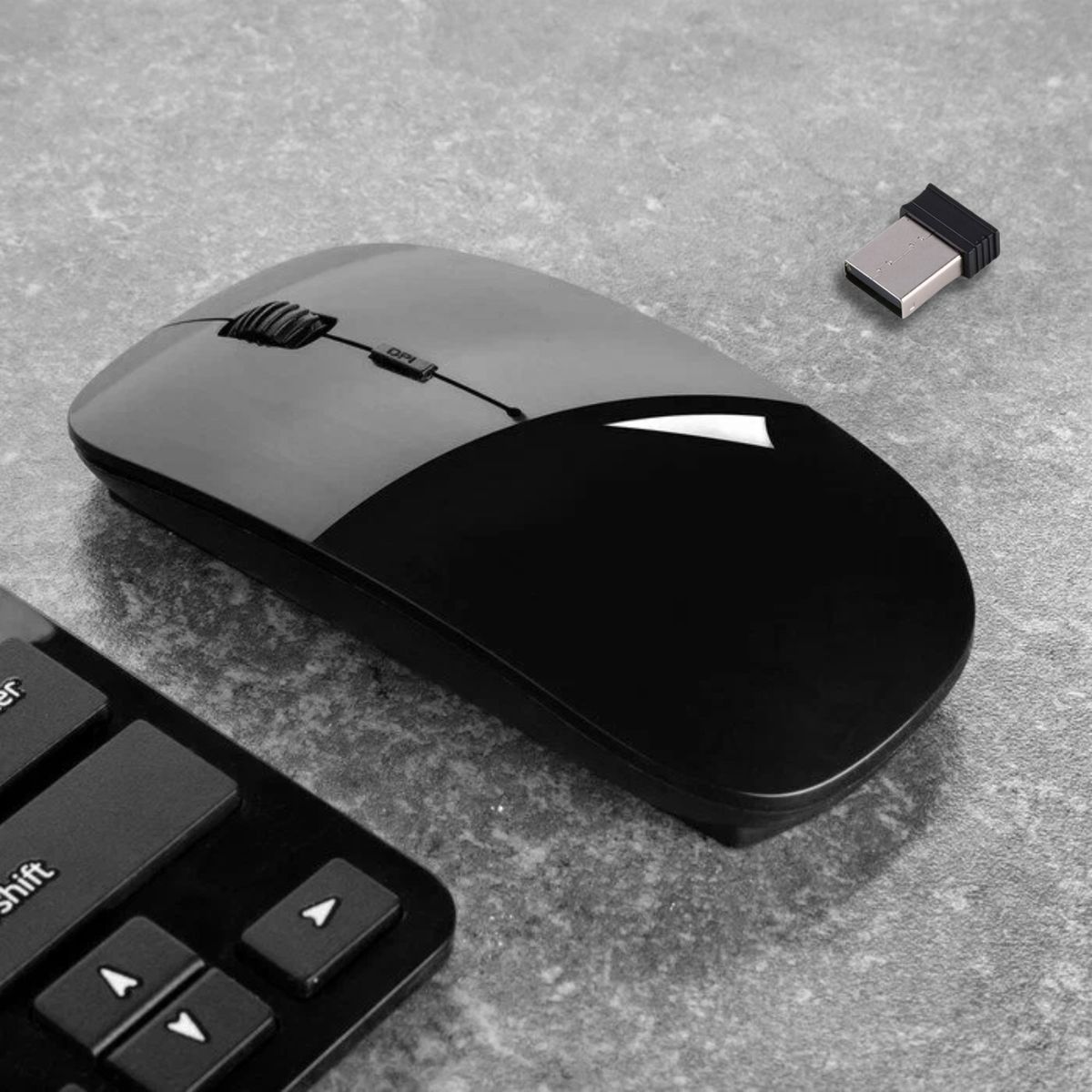 OEM - Mouse Inalámbrico Slim 4D Conectividad 2.4 GHz - Negro