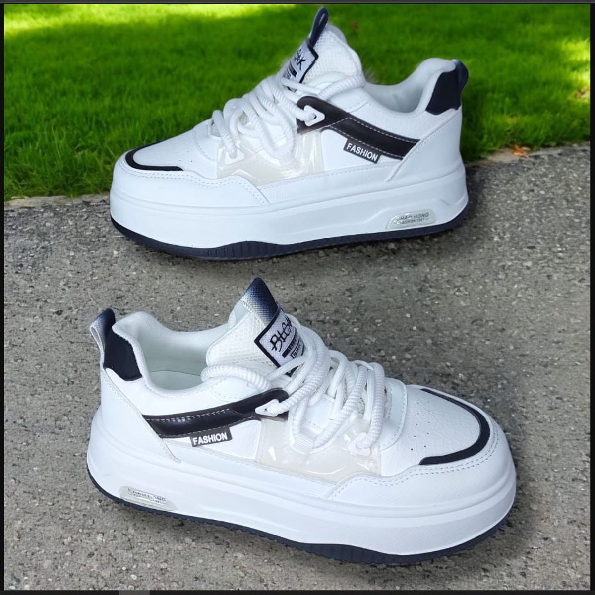 GENERICO - ZAPATILLA PARA DAMA FASHION BLEAK BLANCONEGRO - V292