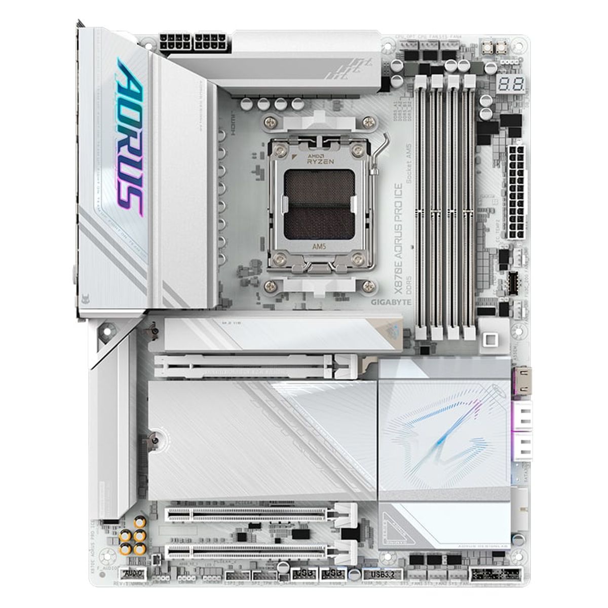 GIGABYTE - Motherboard GIGABYTE X870E AORUS PRO ICE AMD X870E Socket AMD AM5 ATX