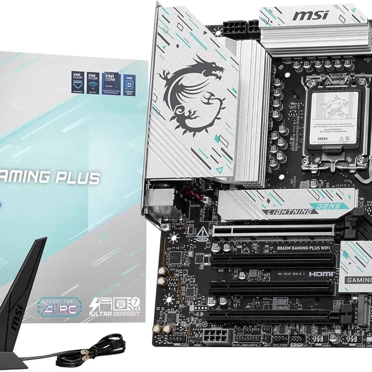 MSI - Motherboard MSI B860M GAMING PLUS WIFI Intel B860 LGA1851 HDMI DP mATX