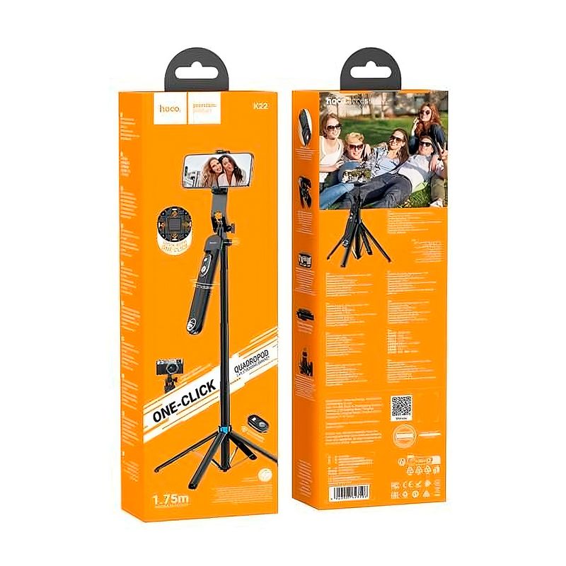 HOCO - Palo Selfie monopie tripode Hoco K22 Control Remoto Bluetooth