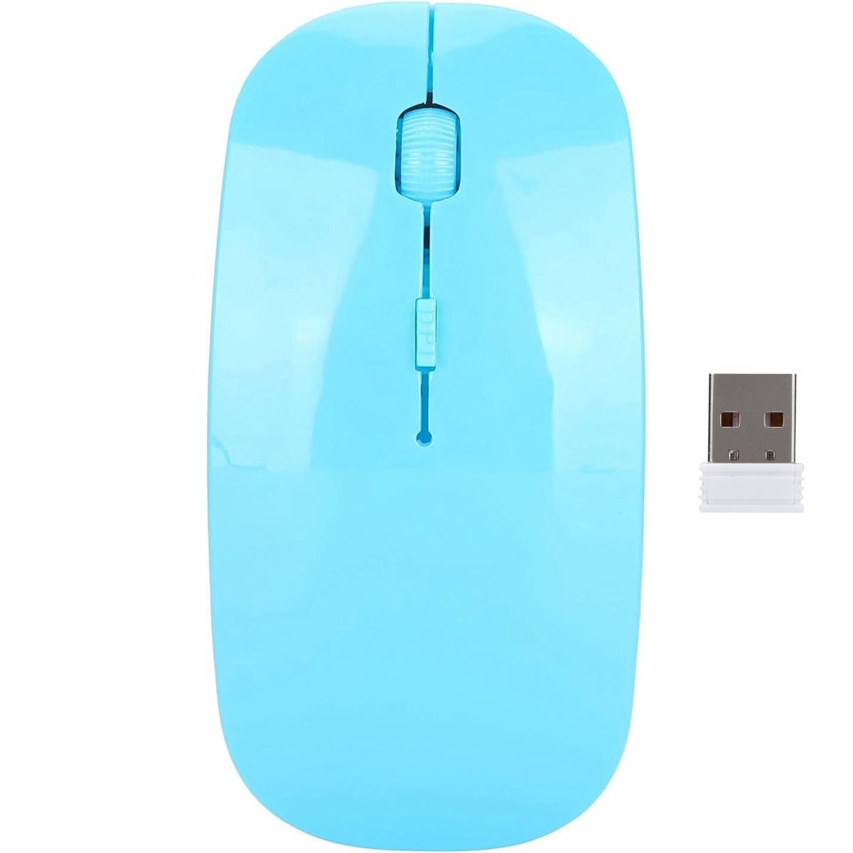 OEM - Mouse Inalámbrico Slim 4D Conectividad 2.4 GHz - Celeste