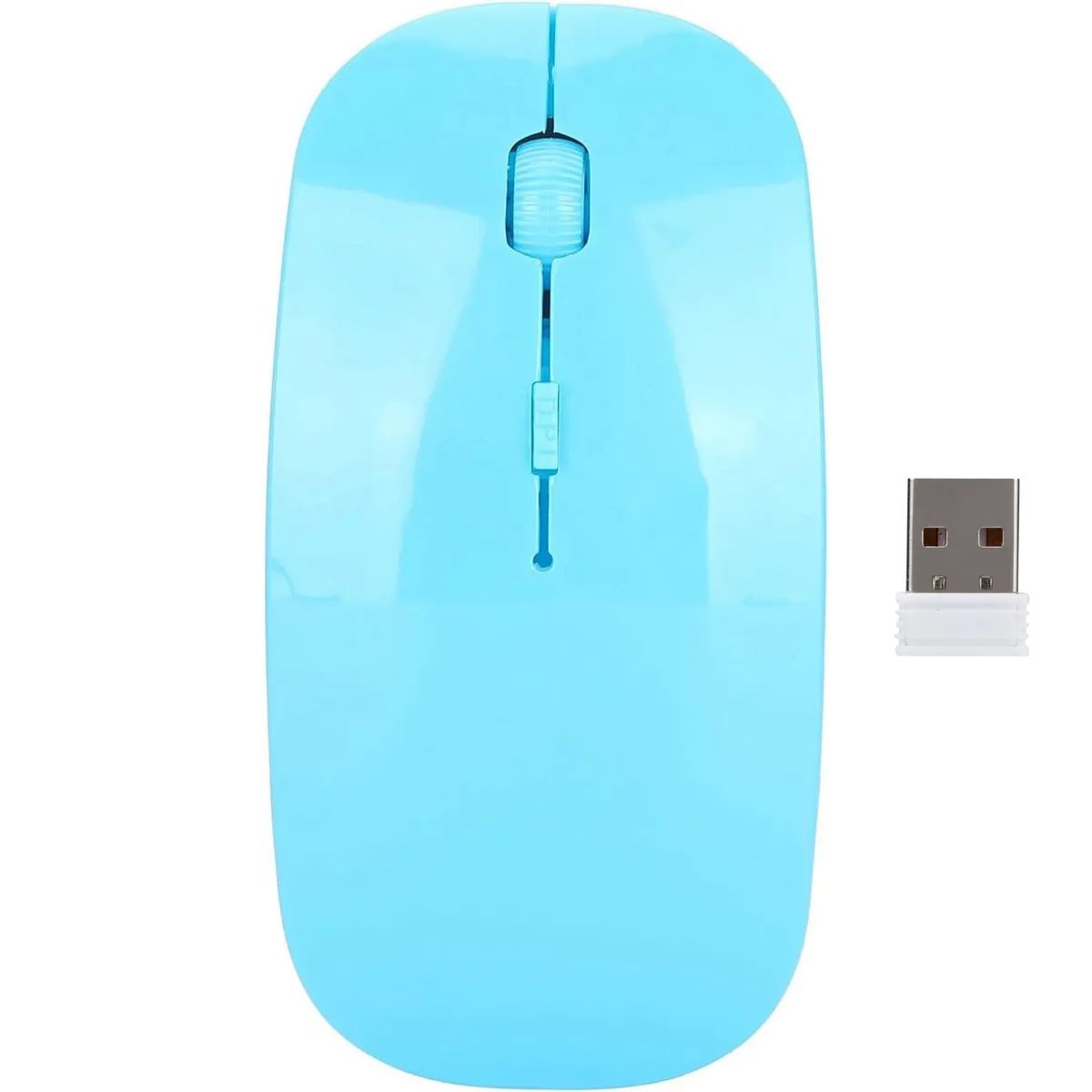 OEM - Mouse Inalámbrico Slim 4D Conectividad 2.4 GHz - Celeste