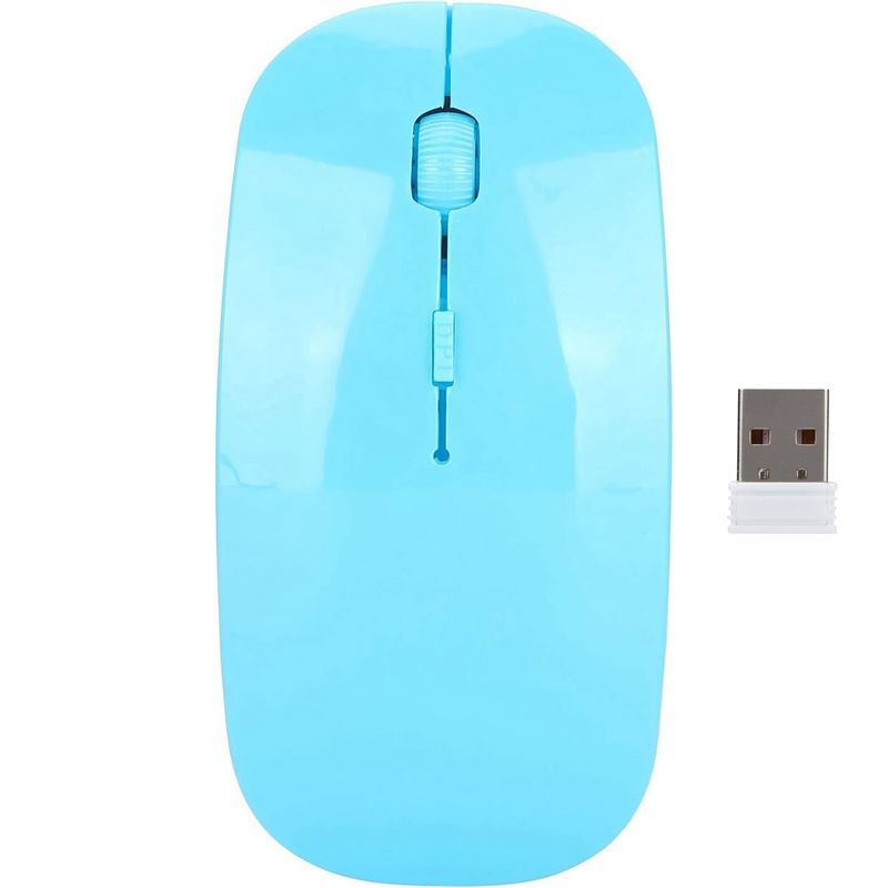 OEM - Mouse Inalámbrico Slim 4D Conectividad 2.4 GHz - Celeste