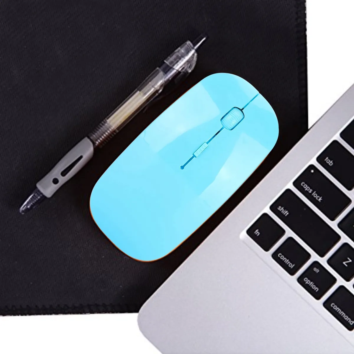 OEM - Mouse Inalámbrico Slim 4D Conectividad 2.4 GHz - Celeste