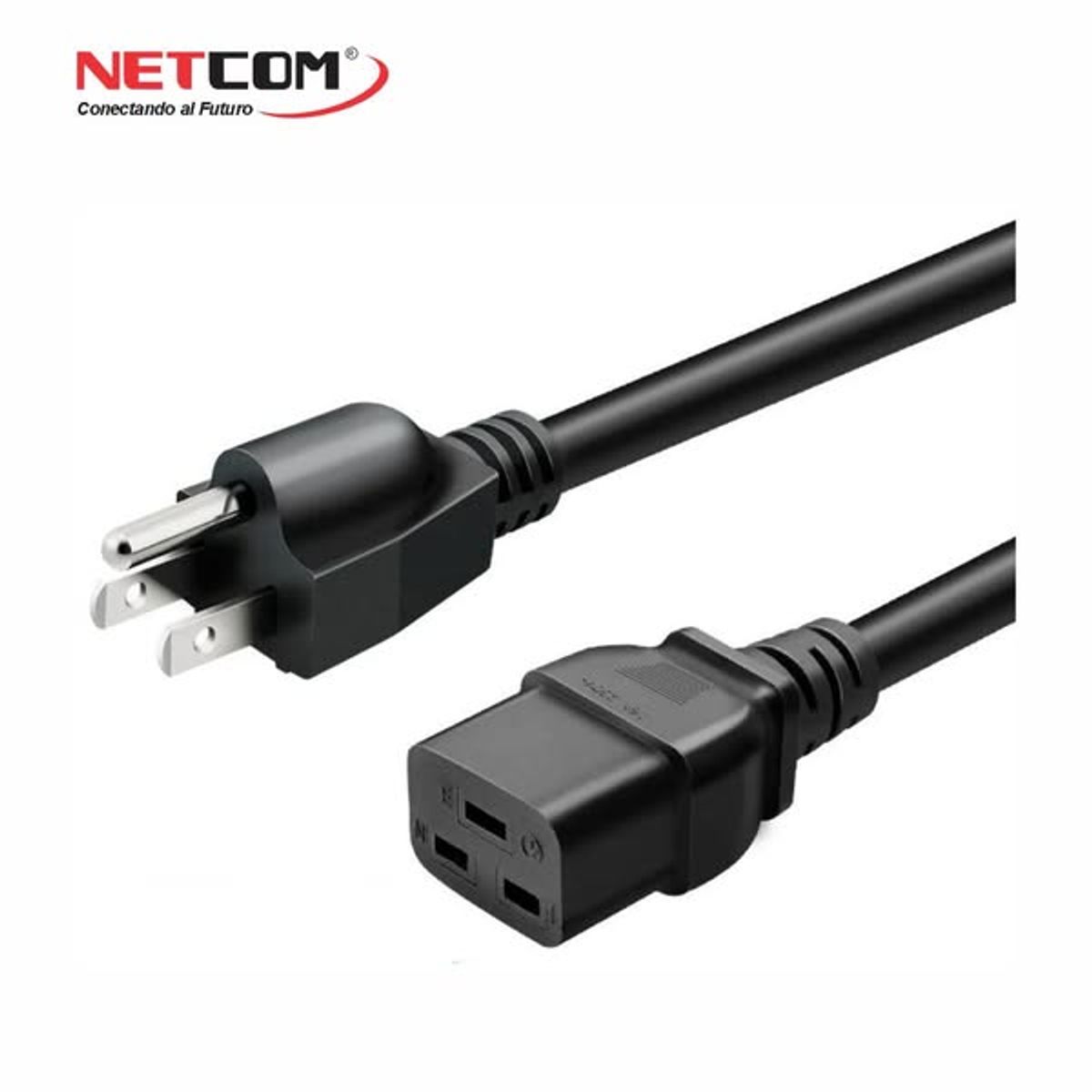 NETCOM - CABLE PODER NEMA 5-15P MACHO A C19 HEMBRA  1.80 M 3X14AWG 15A NETCOM