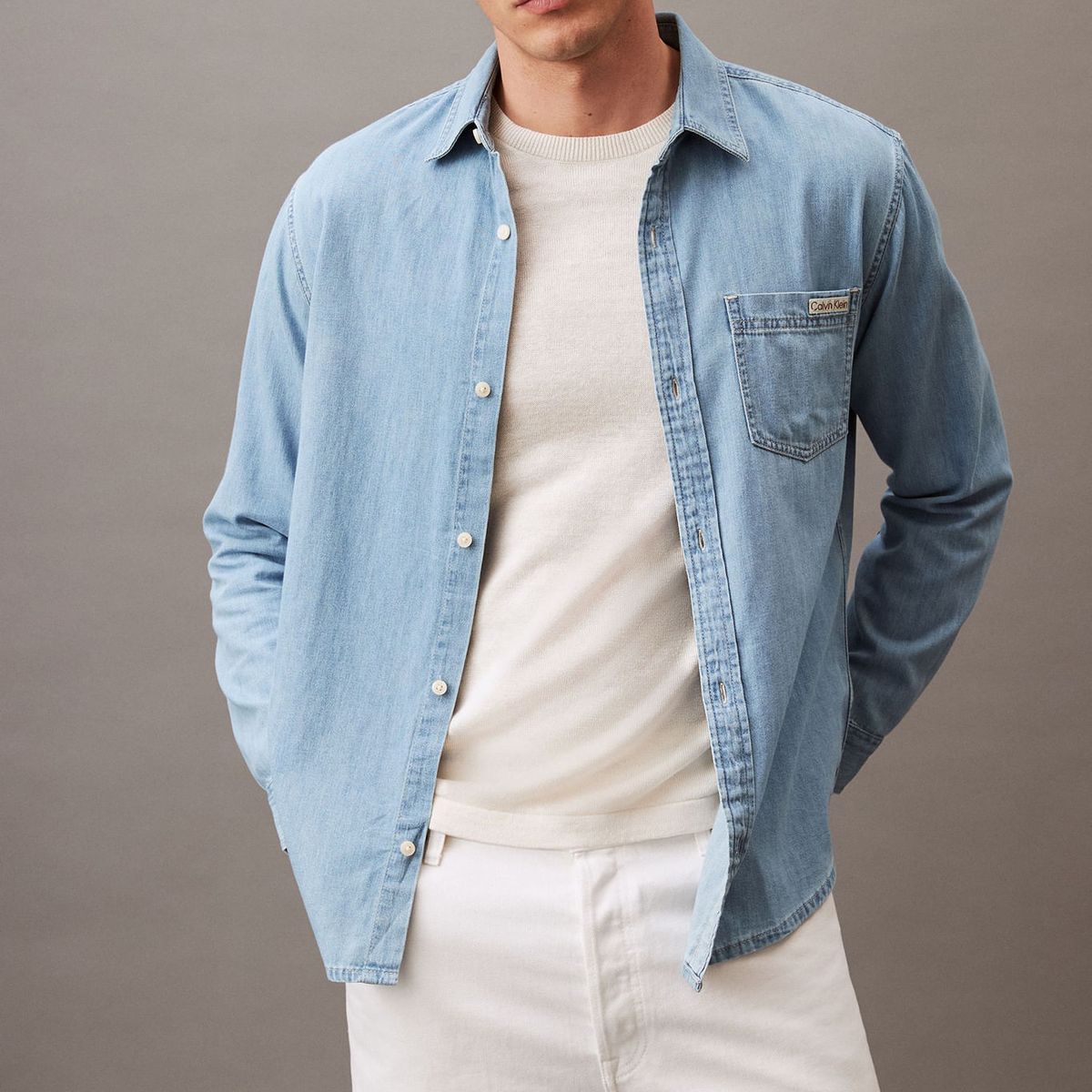 CALVIN KLEIN - CAMISA STEVIE BLUE CLASSIC DENIM SHIR CK