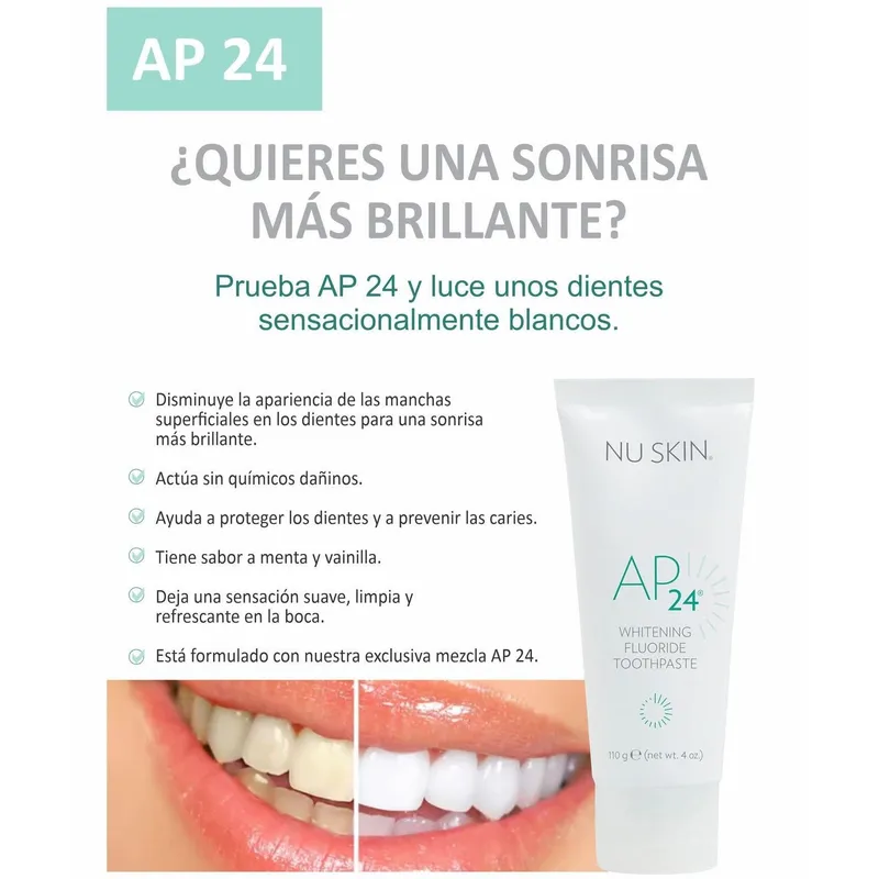 NU SKIN - PASTA DENTAL AP24 BLANQUEADOR - DESMANCHADOR PARA UNA SONRISA DESLUMBRANTE