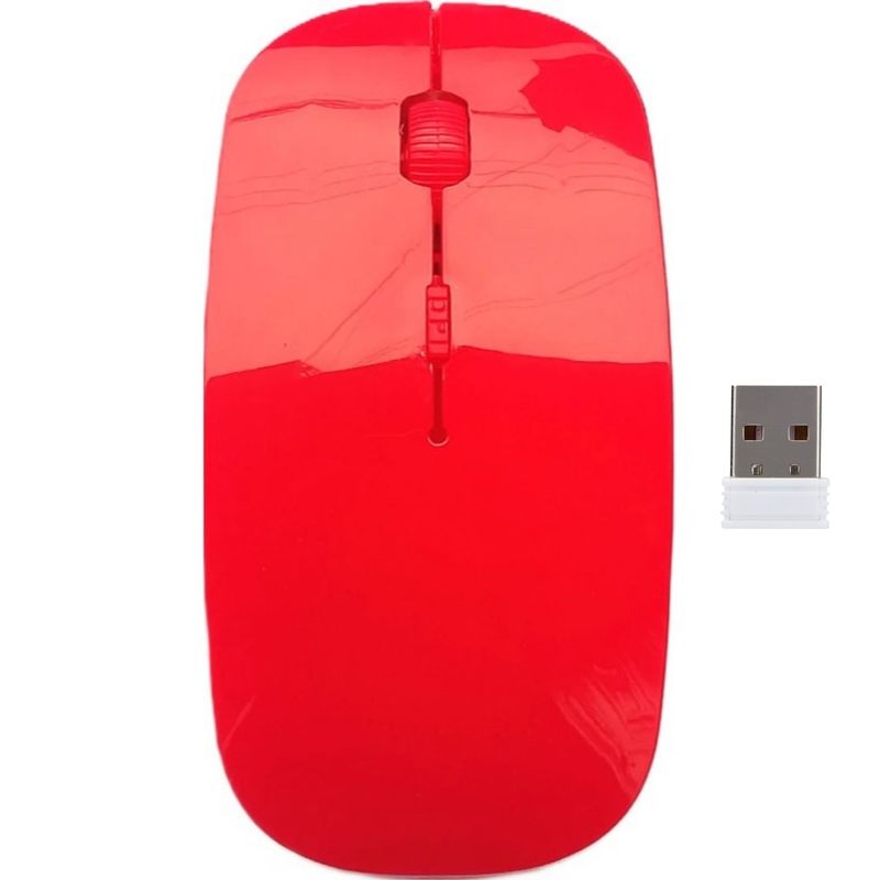 OEM - Mouse Inalámbrico Slim 4D Conectividad 2.4 GHz - Rojo