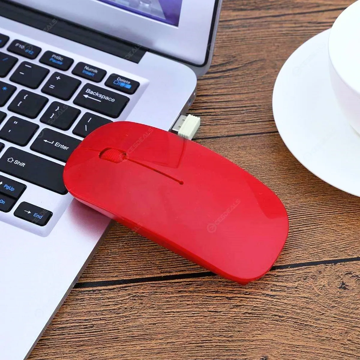 OEM - Mouse Inalámbrico Slim 4D Conectividad 2.4 GHz - Rojo