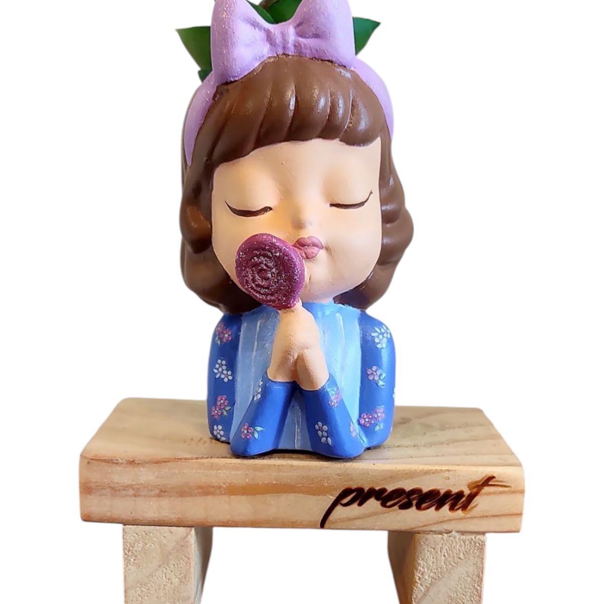 GENERICO - Maceta Macetero Mini Soñadora Pintada a Mano Present