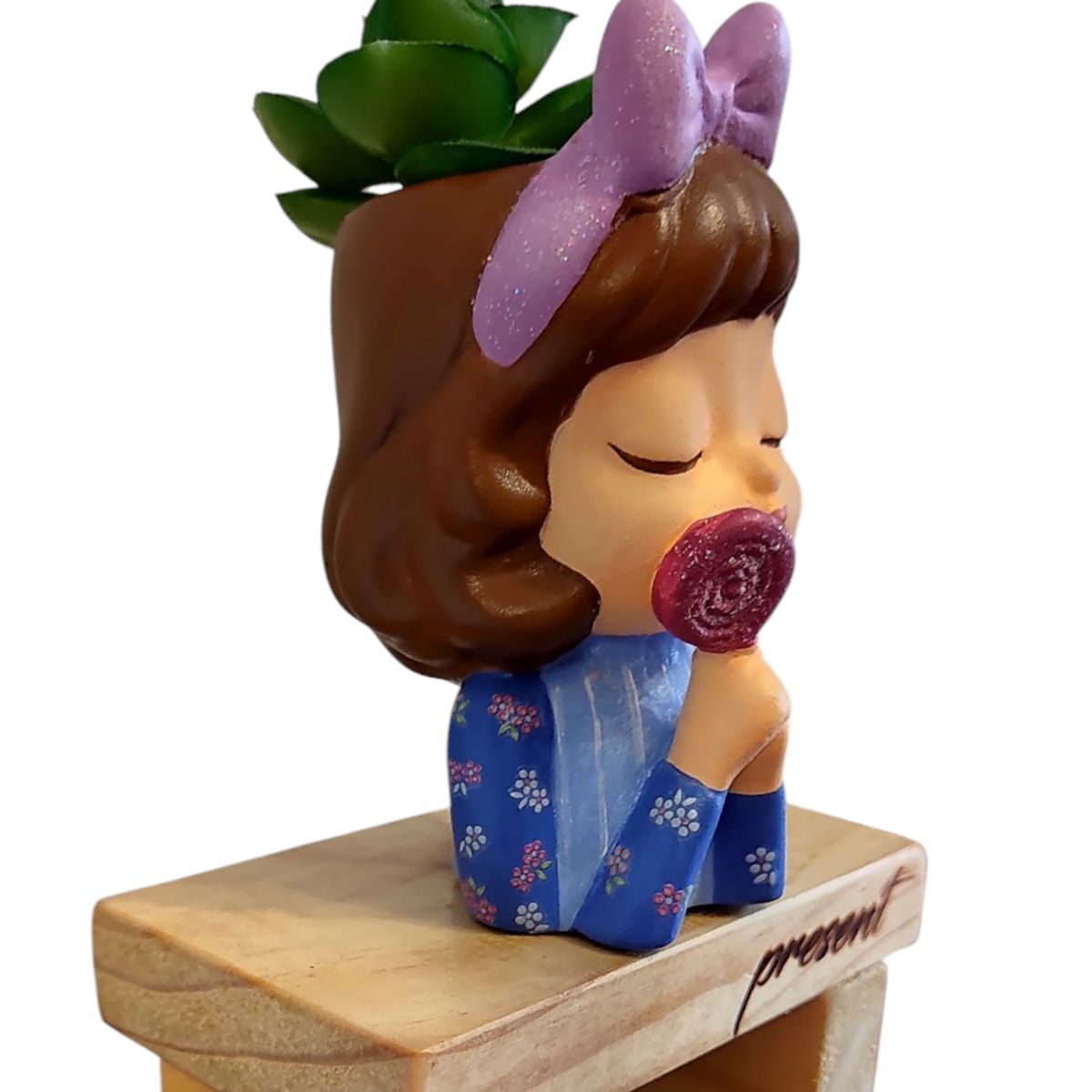 GENERICO - Maceta Macetero Mini Soñadora Pintada a Mano Present