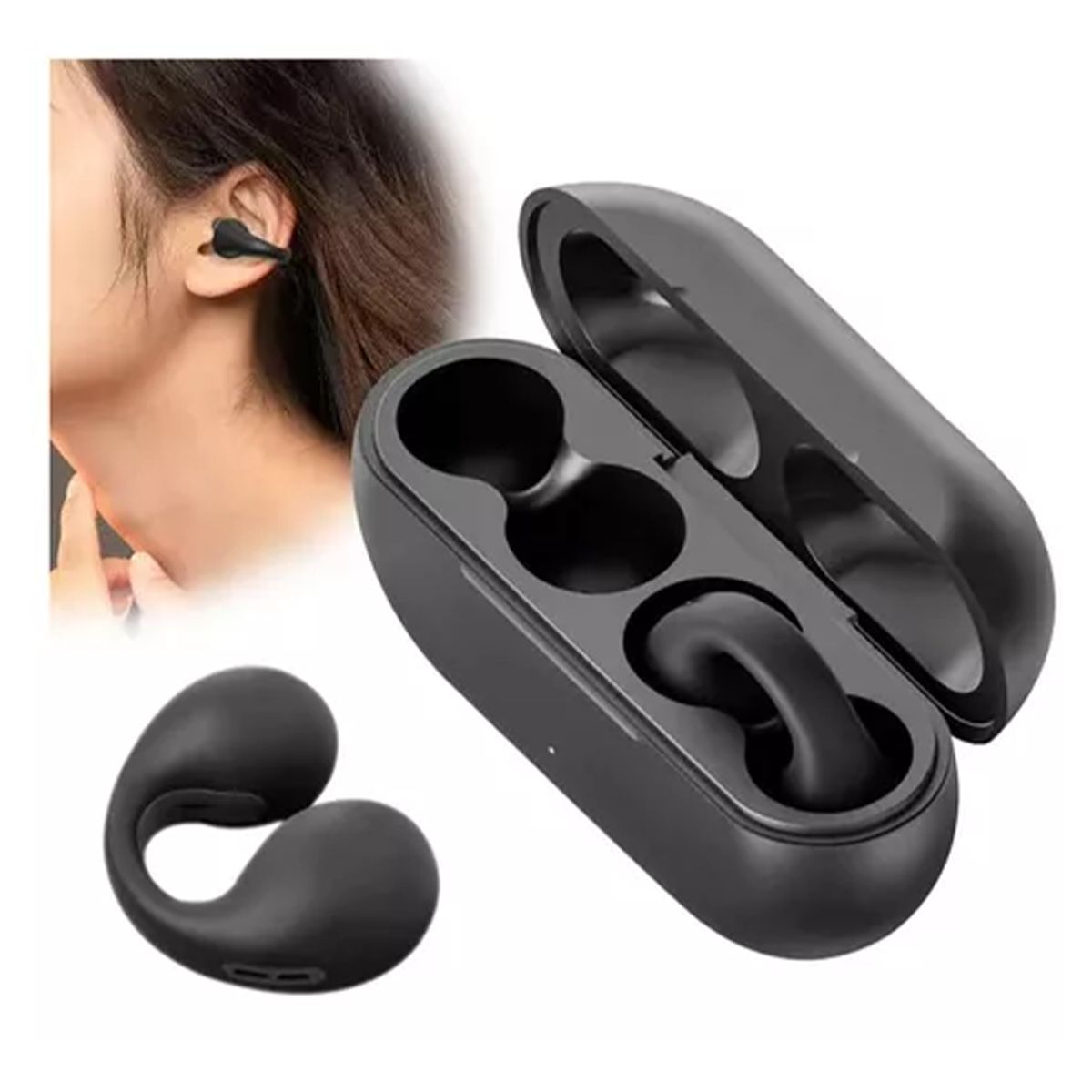 GENERICO - AUDIFONOS BLUETOOTH CON CONDUCCION OSEA NEGRO