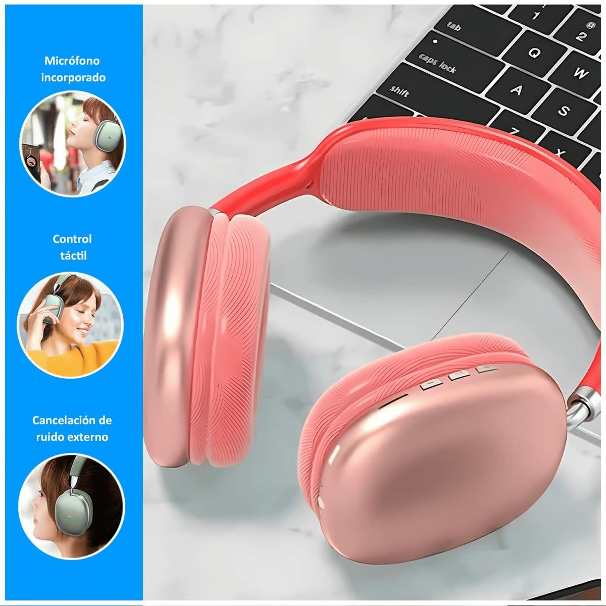 GENERICO - AUDIFONOS BLUETOOH INALAMBRICOS P9 ROSADO