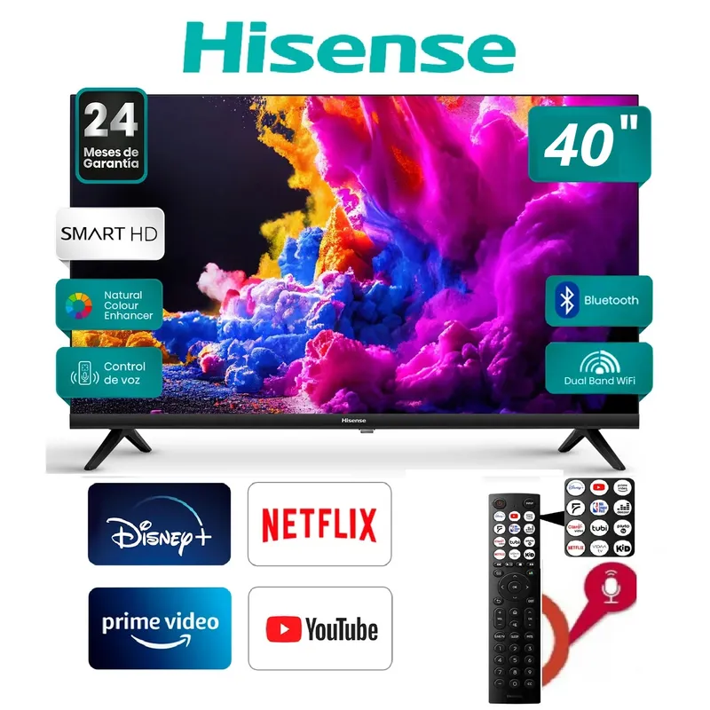 HISENSE - Led 40 Pulgadas Control de Voz HISENSE 40A4K