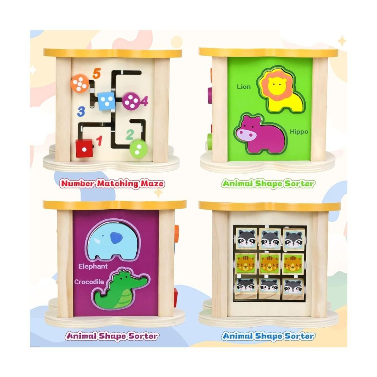 GENERICO - Cubo Laberinto de Actividades Educativo Multifuncional 6en1