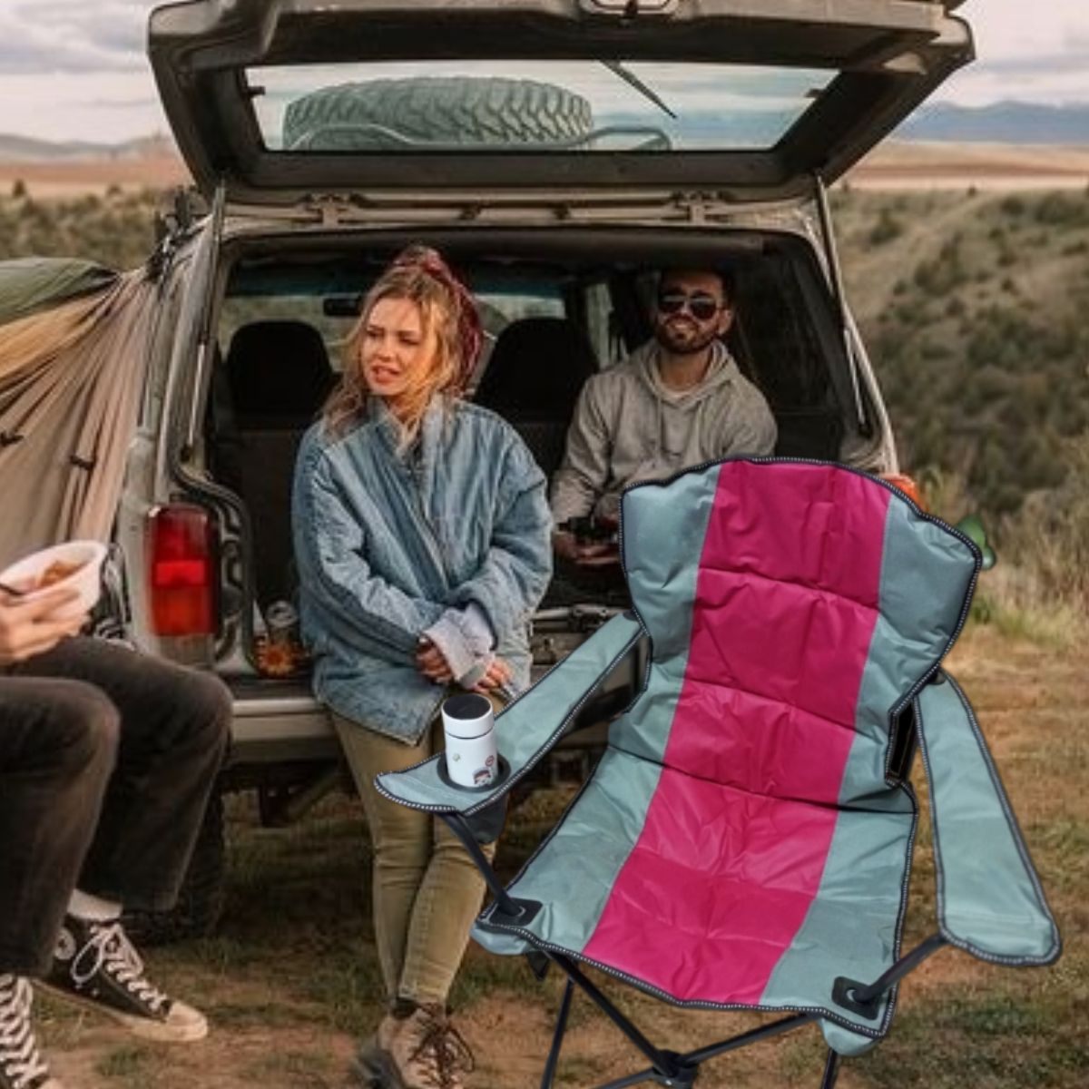 GENERICO - SILLA PLEGABLE PORTÁTIL TERRAZA PLAYA CAMPING JARDIN ACOLCHADO GRANDE ULTRALIGERO PREMIUM GUINDA