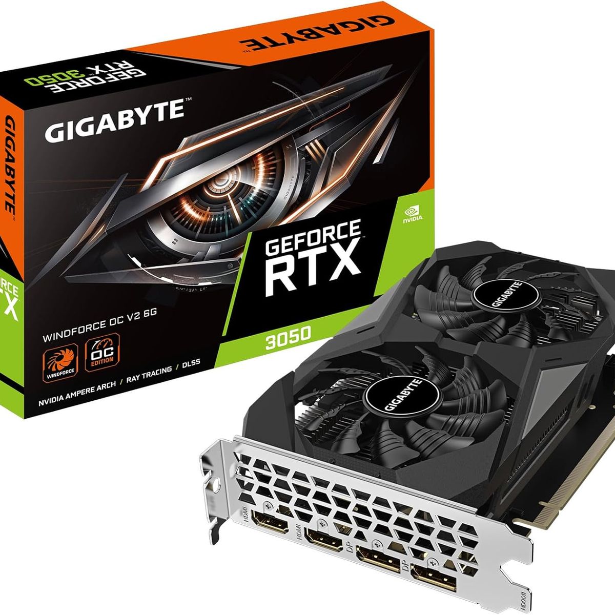 GIGABYTE - Tarjeta de video Gigabyte GeForce RTX 3050 WINDFORCE OC V2 6G 6GB