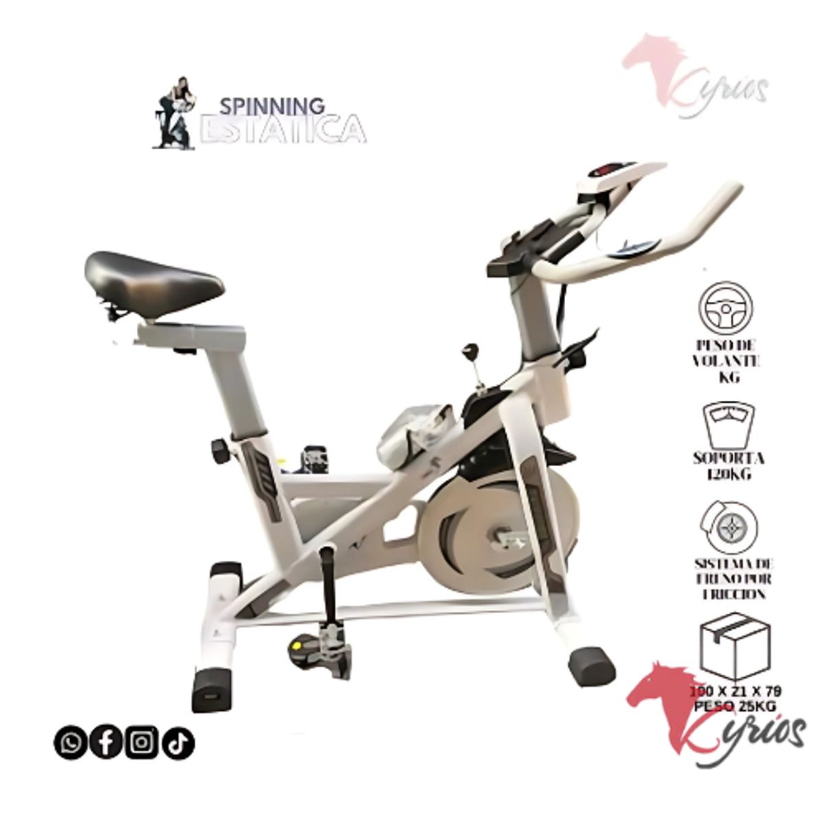 NO LOGO - Bicicleta Estacionaria Color Blanco
