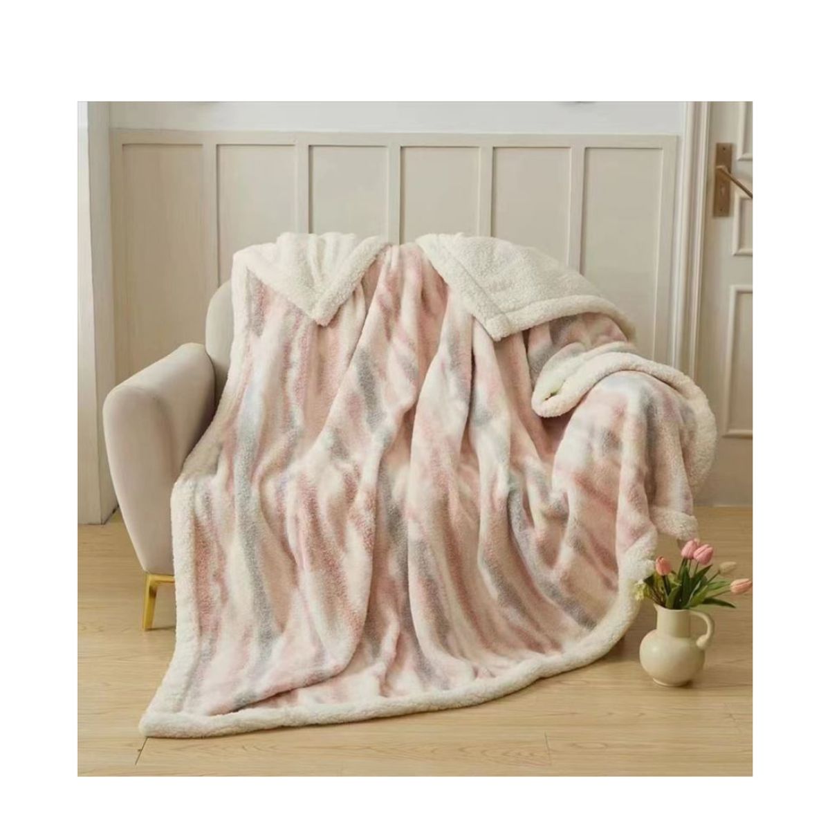 CASATEX - MANTA PIEL DE CONEJO CON CARNERO SHERPA PREMIUM