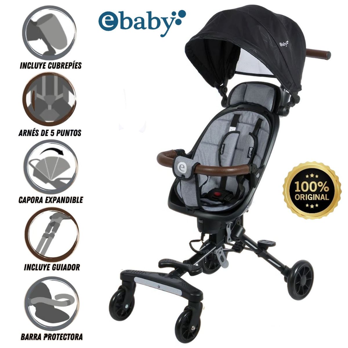 EBABY - Coche Plegable «EASY RIDE» Gray