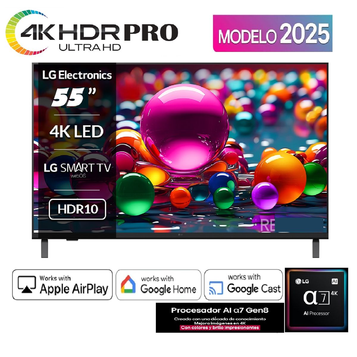 LG - Led 50 Pulgadas UHD 4K Smart TV Procesador A7 55UA7300