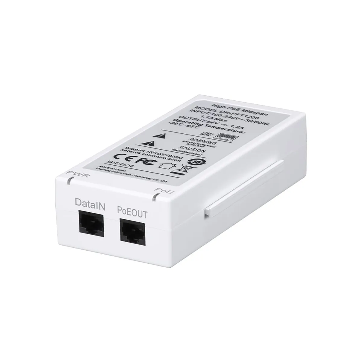 DAHUA - DAHUA PFT1200 Inyector PoE++ Hi-PoE 60W 8023at Gigabit