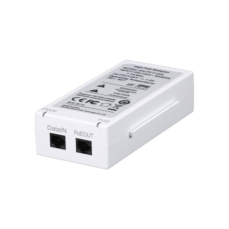 DAHUA - DAHUA PFT1200 Inyector PoE++ Hi-PoE 60W 8023at Gigabit