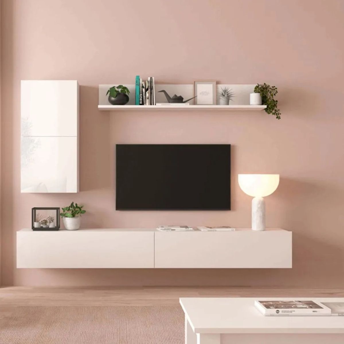 TU MESITA - Juego de Muebles para TV flotantes Trenner color Blanco TU MESITA