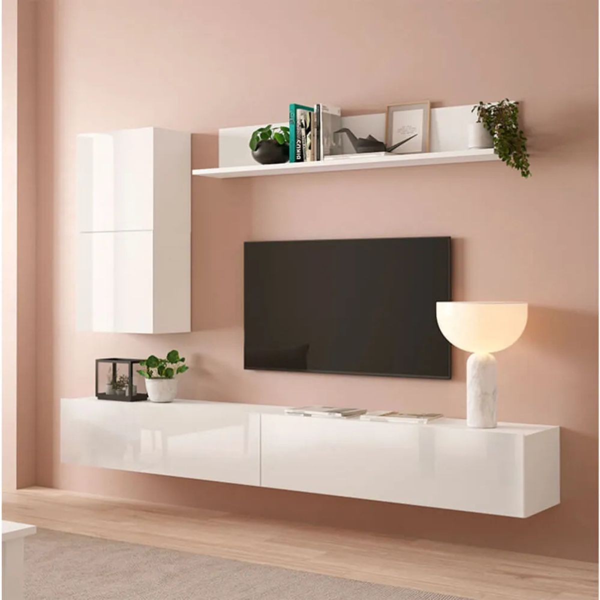 TU MESITA - Juego de Muebles para TV flotantes Trenner color Blanco TU MESITA