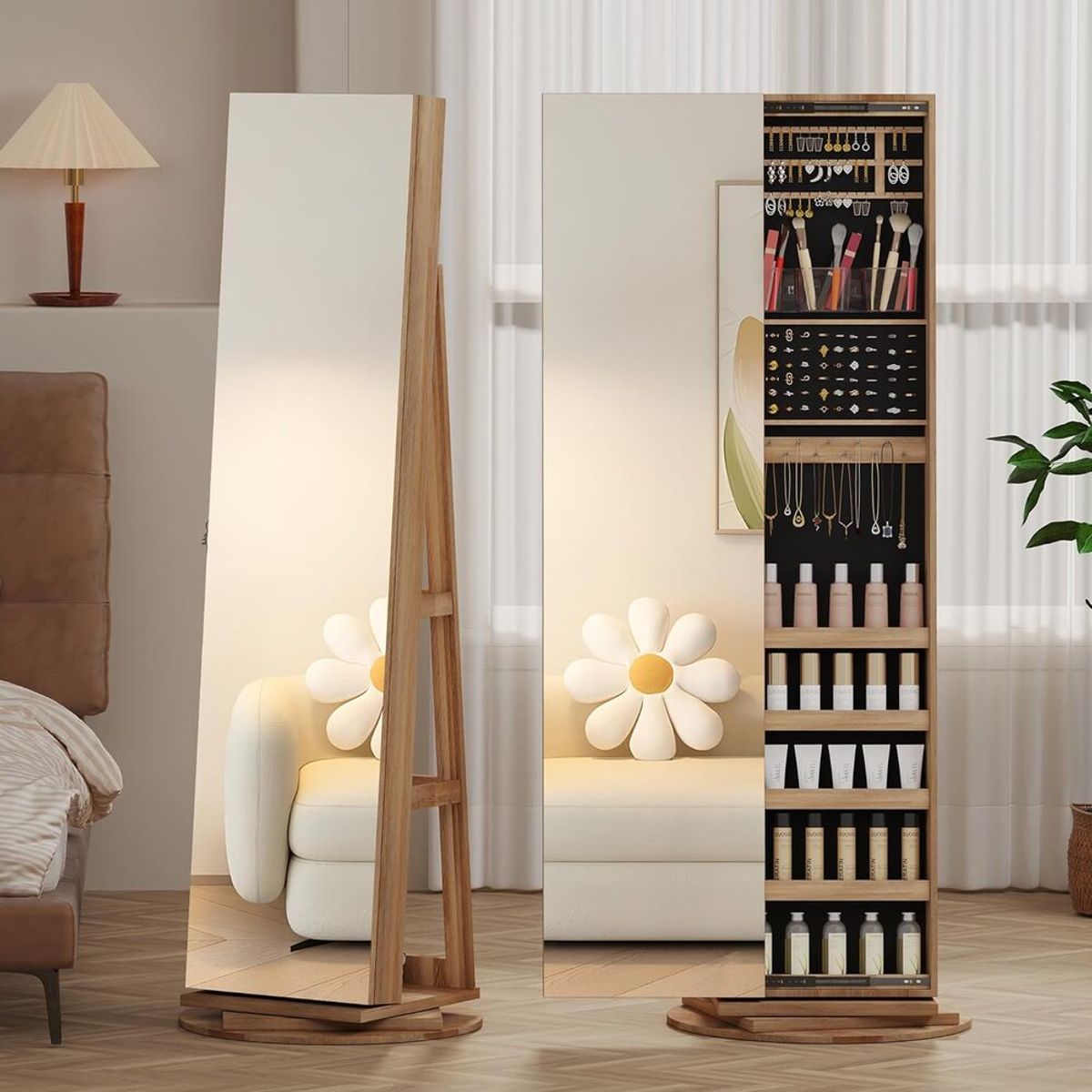 TU MESITA - ESPEJO GIRATORIO CON ORGANIZADOR DE JOYAS SAKIA GALES TU MESITA