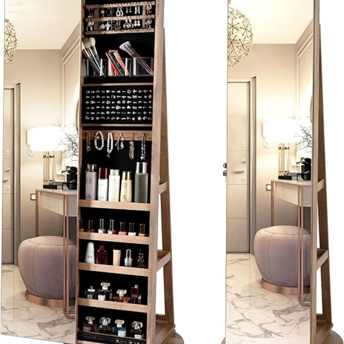 TU MESITA - ESPEJO GIRATORIO CON ORGANIZADOR DE JOYAS SAKIA GALES TU MESITA