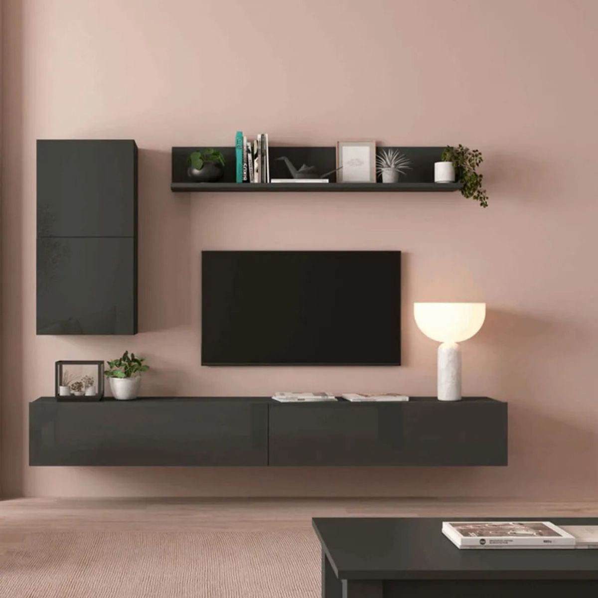 TU MESITA - Juego de Muebles para TV flotantes Trenner color Negro TU MESITA