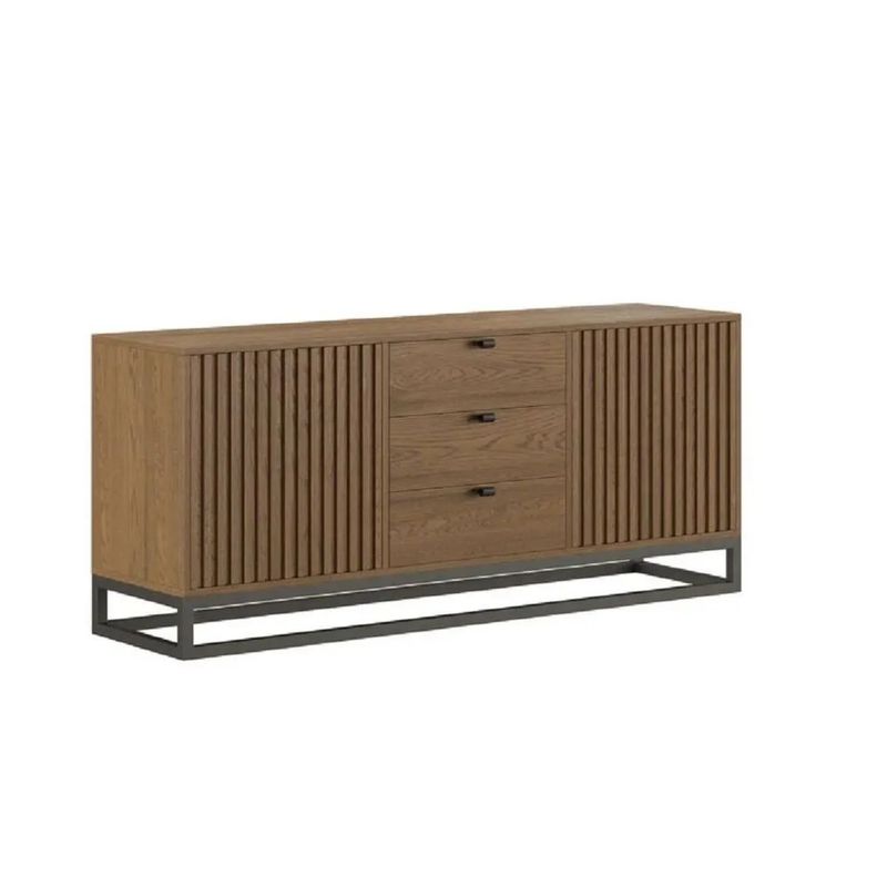 TU MESITA - Mesa ClásicaTV TU MESITA Jimmy Base Metal Marrón 2 puertas 2 cajones