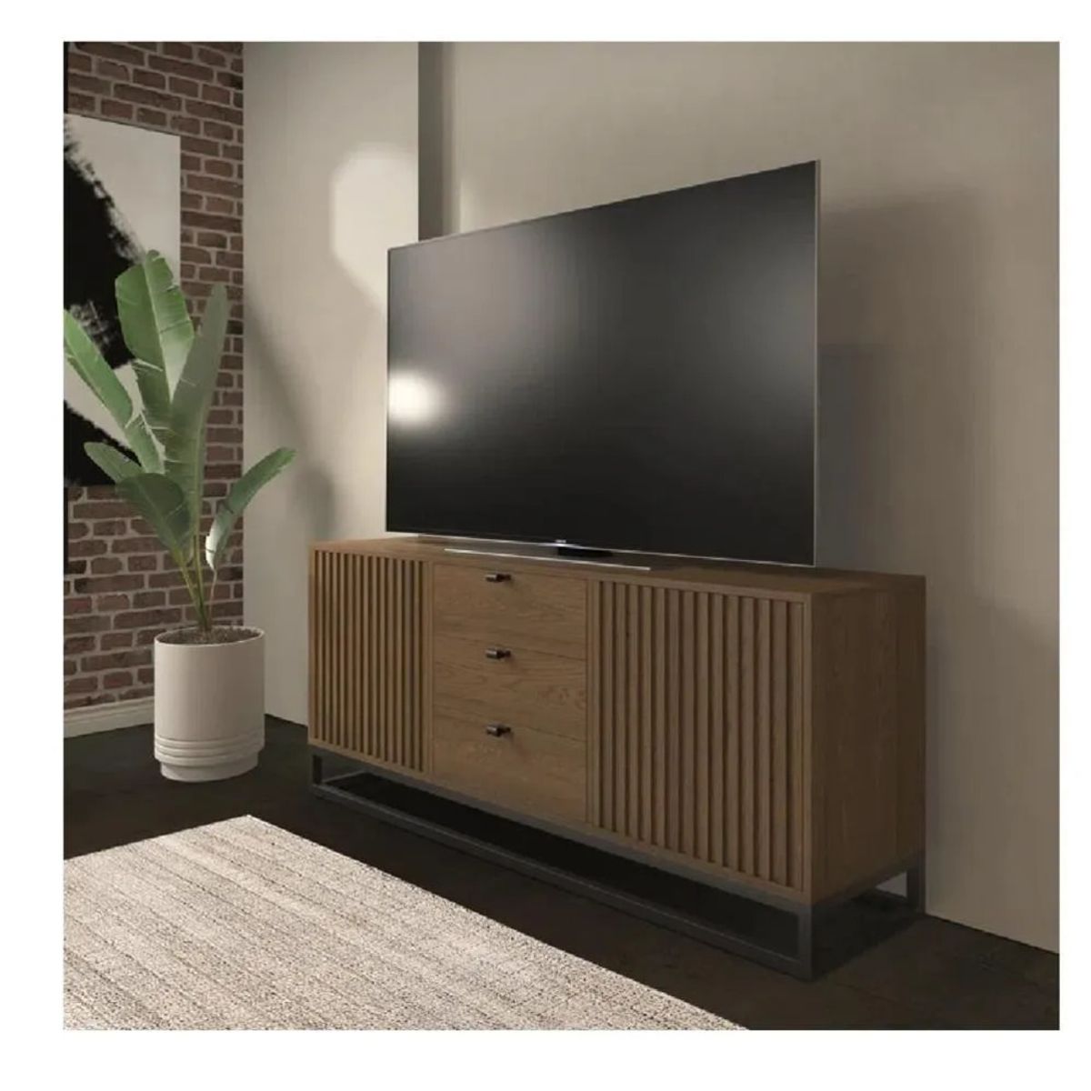 TU MESITA - Mesa Clásica TV 78 TU MESITA Jimmy Marrón 2 puertas 2 cajones