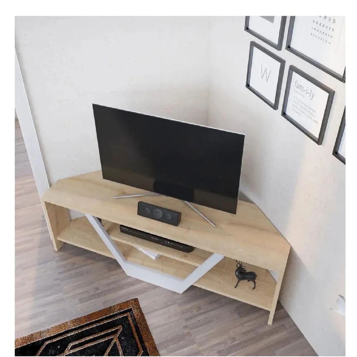 TU MESITA - Mesa de TV 55 para Esquina Nazca TU MESITA color DunaBlanco