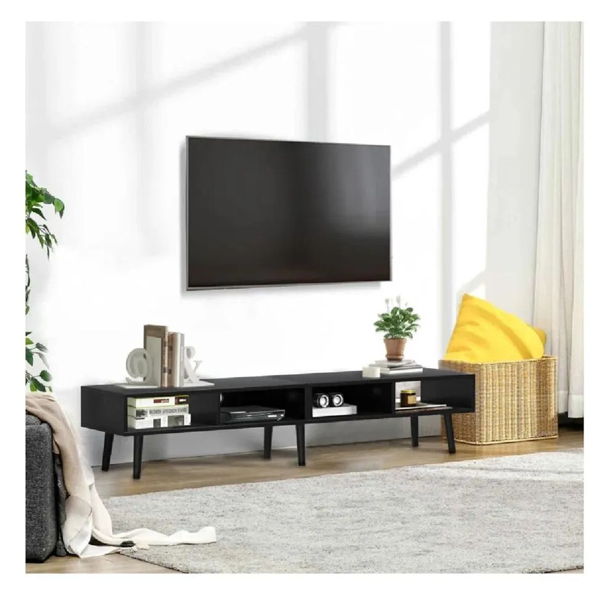 TU MESITA - Mesa de TV 65 Clásica TU MESITA Majer Melamina 18mm color Negro