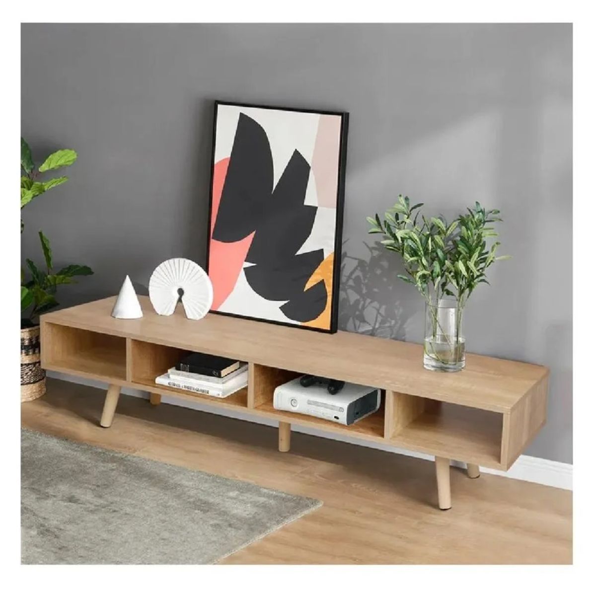 TU MESITA - Mesa de TV 65 Contemporánea TU MESITA Jynx Melamina 18mm Color Duna