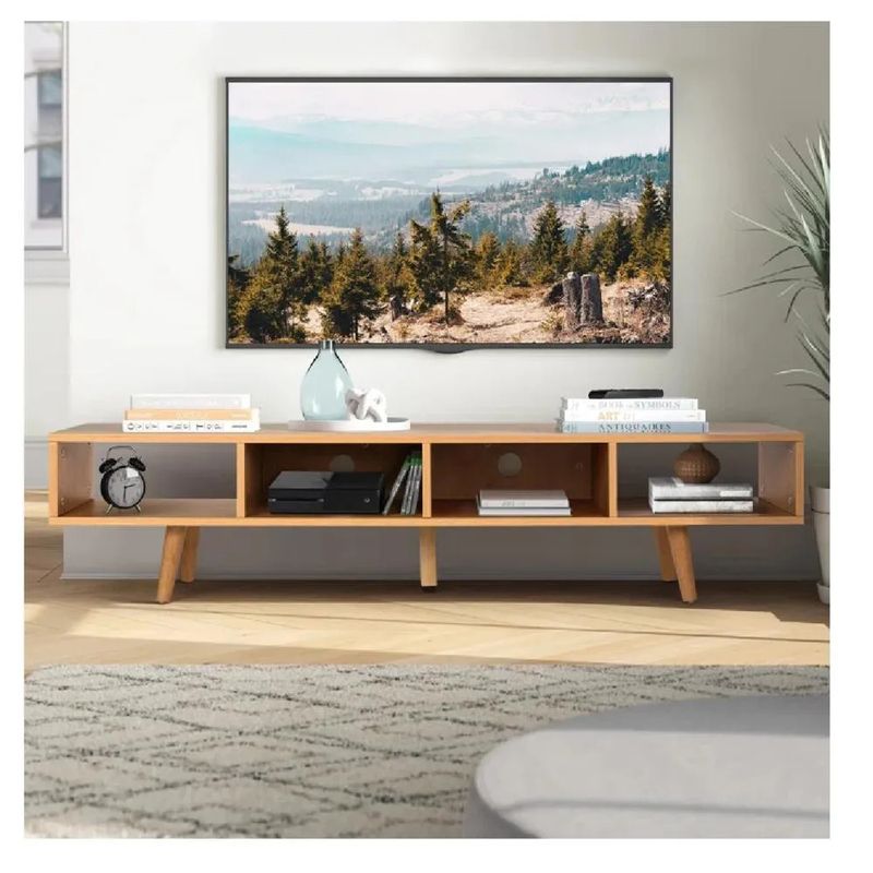 TU MESITA - Mesa de TV 65 Contemporánea TU MESITA Jynx Melamina 18mm Color Haya